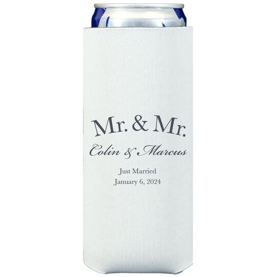 Mr  & Mr Arched Collapsible Slim Koozies
